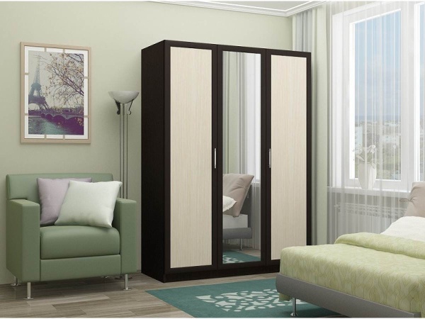 Шкаф Алекс Дуб Беленый/Дуб Венге 1500×2016×520 мм