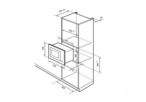 Встраиваемая микроволновка Millen MBW 381 черная