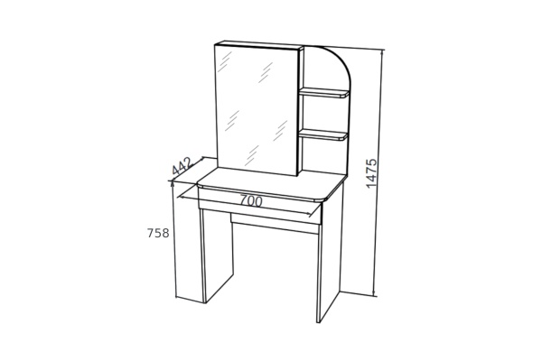 Туалетный стол Майя венге цаво / дуб белфорт