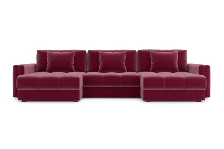 Диван п-образный тик-так Монарх М1О2 бордовый