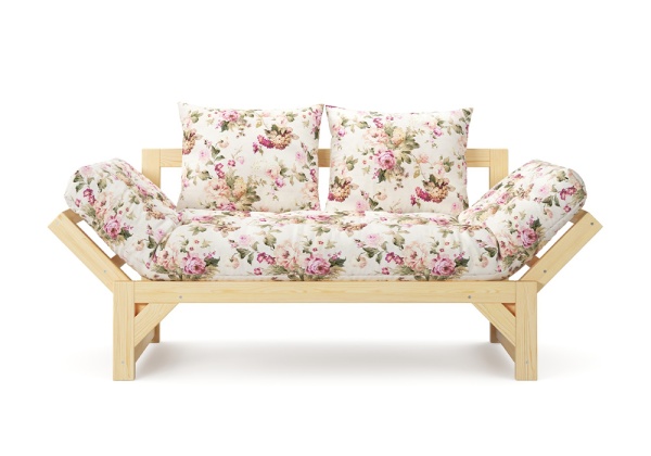 Диван кушетка Амбер бежевый с цветами