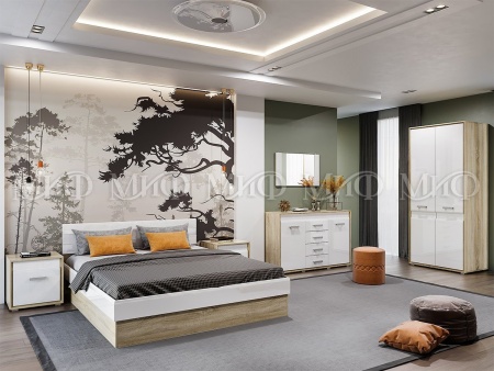 Спальный Гарнитур Формула МДФ Сонома/Белый Глянец