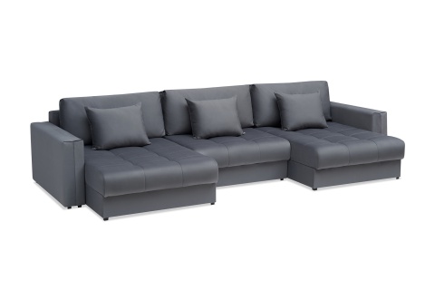 Диван п-образный тик-так Монарх М1О2 темно-серый